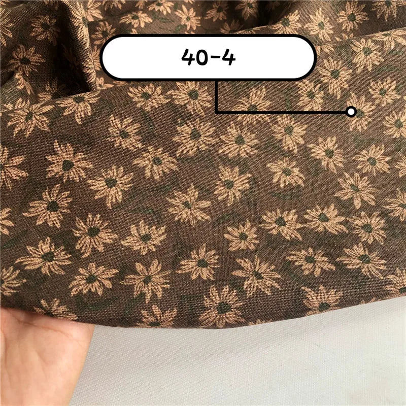 Small Floral Pure Cotton Linen Printed Fabric For Women's Clothing