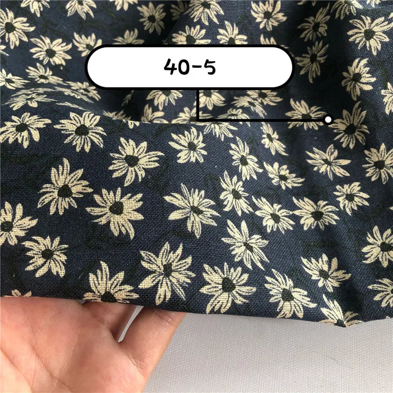 Small Floral Pure Cotton Linen Printed Fabric For Women's Clothing