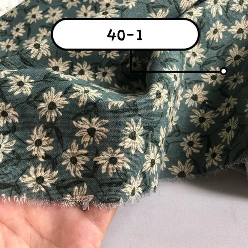 Small Floral Pure Cotton Linen Printed Fabric For Women's Clothing