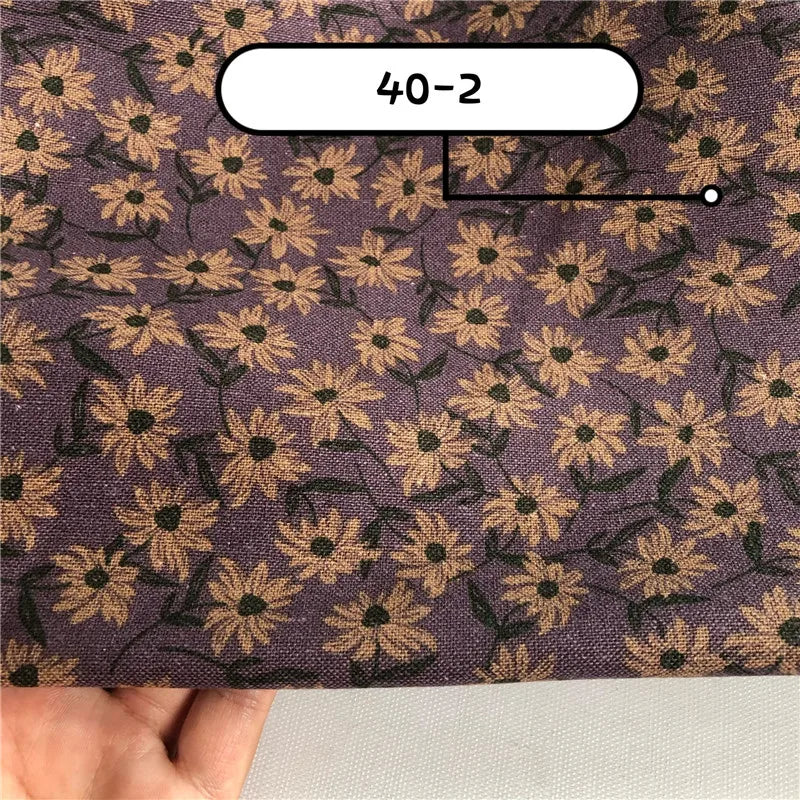Small Floral Pure Cotton Linen Printed Fabric For Women's Clothing