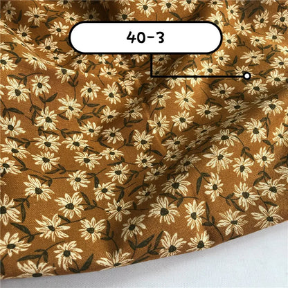Small Floral Pure Cotton Linen Printed Fabric For Women's Clothing