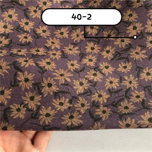 Small Floral Pure Cotton Linen Printed Fabric For Women's Clothing